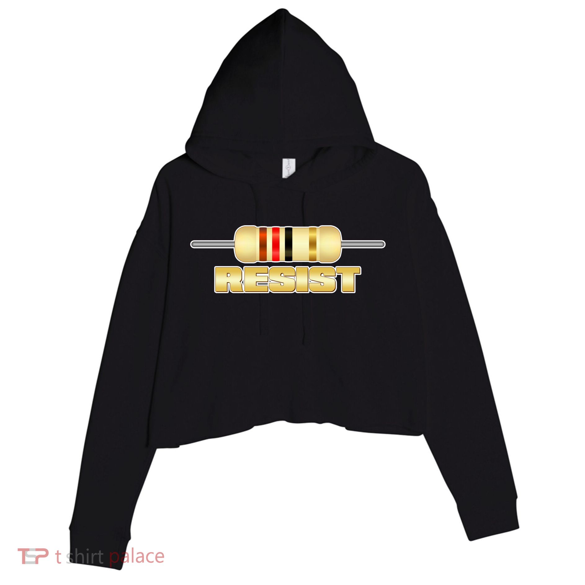 Resist Resistor Crop Fleece Hoodie