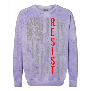 Resist Retro USA Flag The Resistance Anti Trump Colorblast Crewneck Sweatshirt