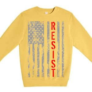 Resist Retro USA Flag The Resistance Anti Trump Premium Crewneck Sweatshirt