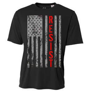 Resist Retro USA Flag The Resistance Anti Trump Cooling Performance Crew T-Shirt