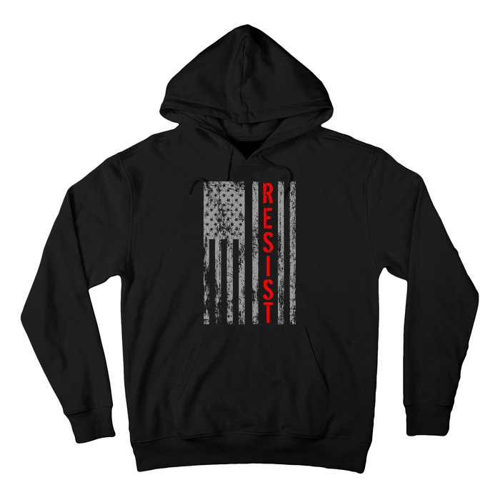 Resist Retro USA Flag The Resistance Anti Trump Hoodie