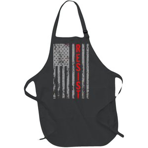 Resist Retro USA Flag The Resistance Anti Trump Full-Length Apron With Pockets