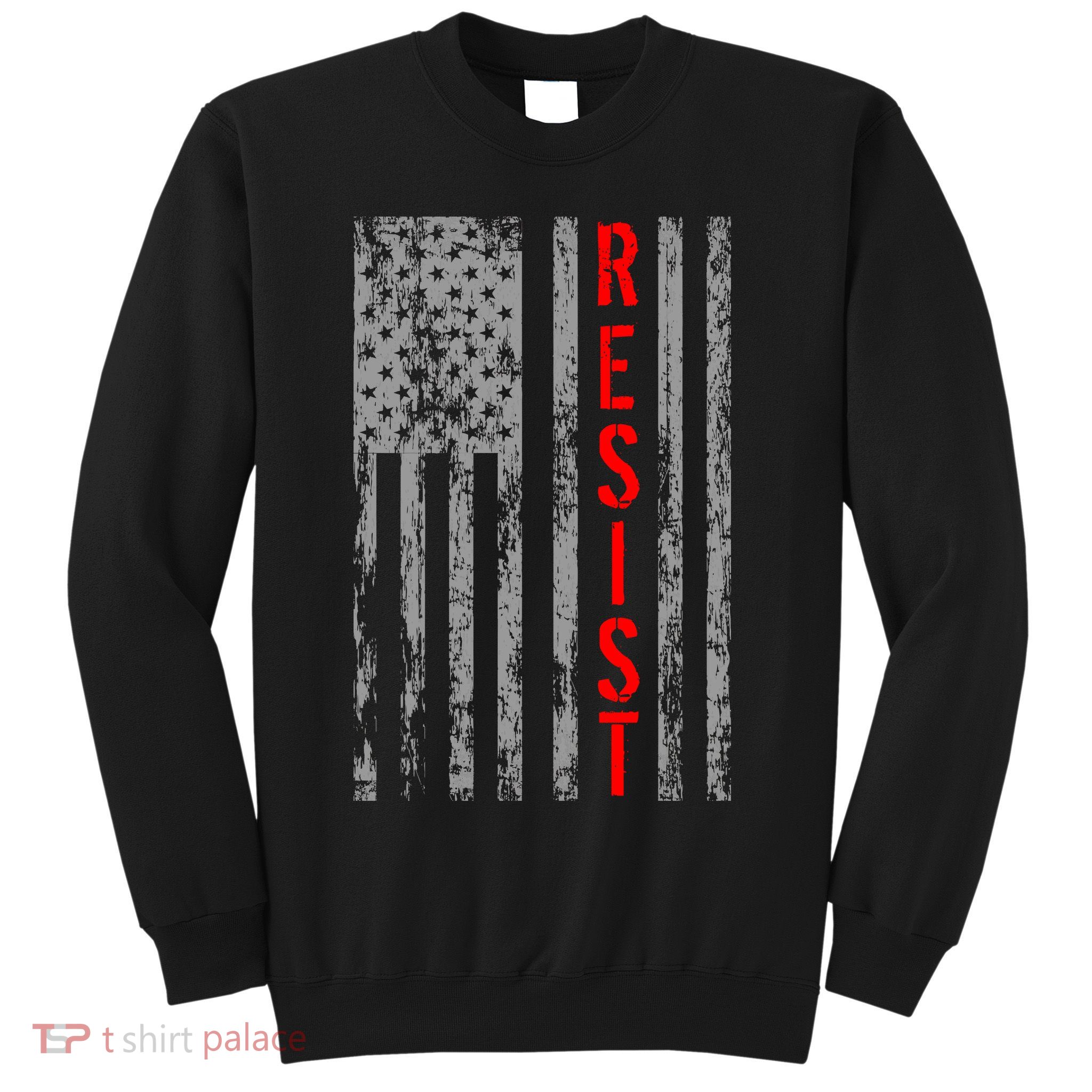 Resist Retro USA Flag The Resistance Anti Trump Sweatshirt