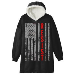 Resist Retro USA Flag The Resistance Anti Trump Hooded Wearable Blanket