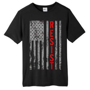 Resist Retro USA Flag The Resistance Anti Trump Tall Fusion ChromaSoft Performance T-Shirt