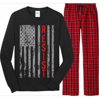 Resist Retro USA Flag The Resistance Anti Trump Long Sleeve Pajama Set