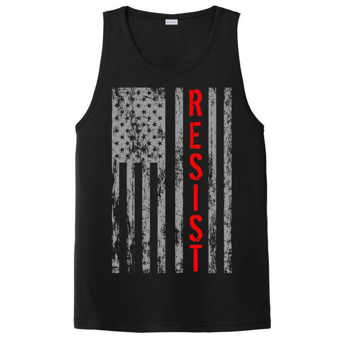 Resist Retro USA Flag The Resistance Anti Trump PosiCharge Competitor Tank