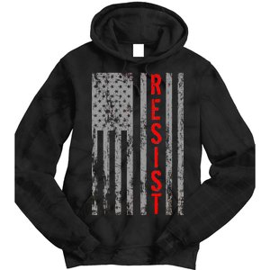 Resist Retro USA Flag The Resistance Anti Trump Tie Dye Hoodie