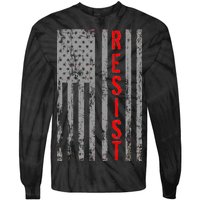 Resist Retro USA Flag The Resistance Anti Trump Tie-Dye Long Sleeve Shirt