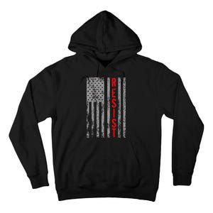 Resist Retro USA Flag The Resistance Anti Trump Tall Hoodie