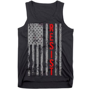 Resist Retro USA Flag The Resistance Anti Trump Tank Top