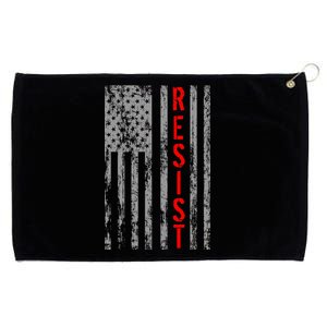 Resist Retro USA Flag The Resistance Anti Trump Grommeted Golf Towel