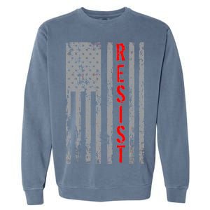 Resist Retro USA Flag The Resistance Anti Trump Garment-Dyed Sweatshirt