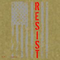 Resist Retro USA Flag The Resistance Anti Trump Garment-Dyed Women's Muscle Tee