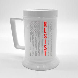 Resist Retro USA Flag The Resistance Anti Trump Beer Stein