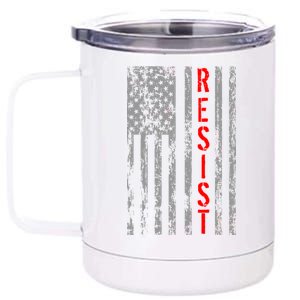 Resist Retro USA Flag The Resistance Anti Trump 12 oz Stainless Steel Tumbler Cup