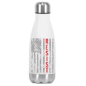 Resist Retro USA Flag The Resistance Anti Trump Stainless Steel Insulated Water Bottle