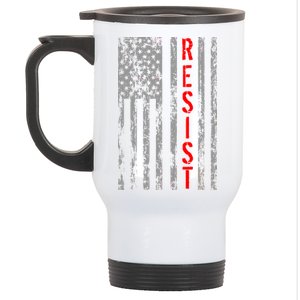 Resist Retro USA Flag The Resistance Anti Trump Stainless Steel Travel Mug