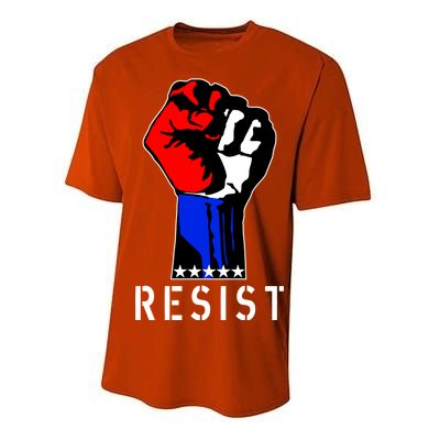 Resist Revolution Fight USA Stars Flag Fist Anti Trump Performance Sprint T-Shirt