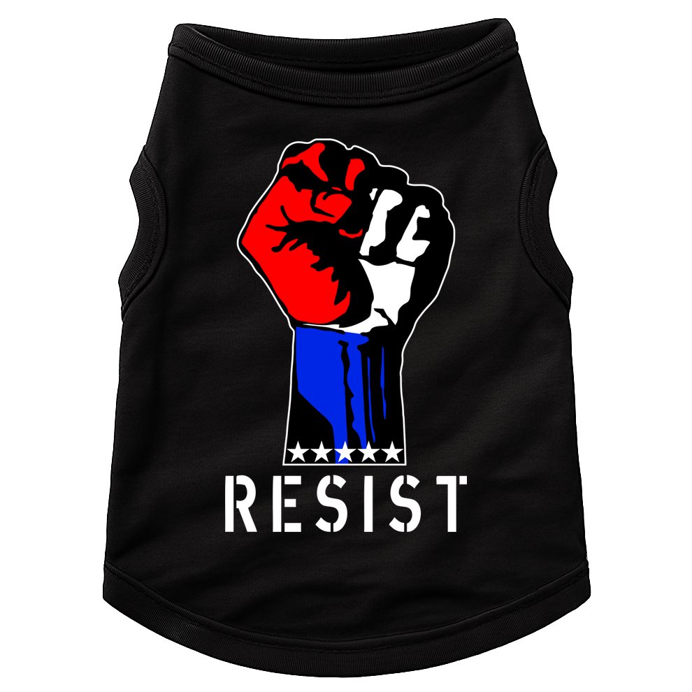 Resist Revolution Fight USA Stars Flag Fist Anti Trump Doggie Tank