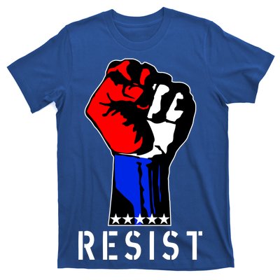 Resist Revolution Fight USA Stars Flag Fist Anti Trump T-Shirt