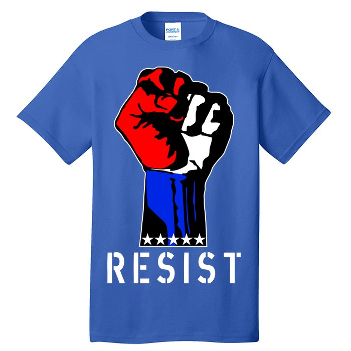 Resist Revolution Fight USA Stars Flag Fist Anti Trump Tall T-Shirt