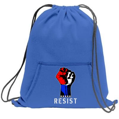 Resist Revolution Fight USA Stars Flag Fist Anti Trump Sweatshirt Cinch Pack Bag