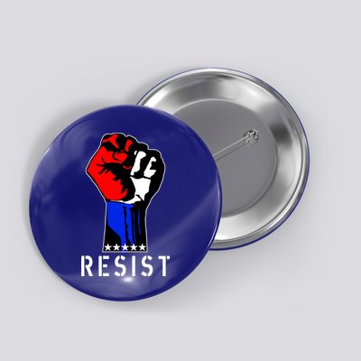 Resist Revolution Fight USA Stars Flag Fist Anti Trump Button