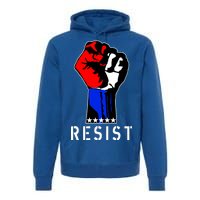 Resist Revolution Fight USA Stars Flag Fist Anti Trump Premium Hoodie