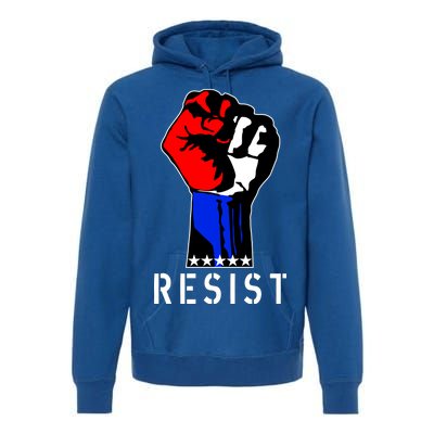 Resist Revolution Fight USA Stars Flag Fist Anti Trump Premium Hoodie