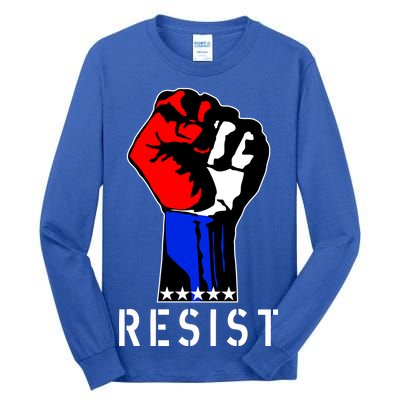 Resist Revolution Fight USA Stars Flag Fist Anti Trump Tall Long Sleeve T-Shirt