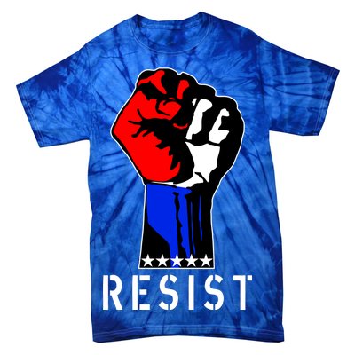 Resist Revolution Fight USA Stars Flag Fist Anti Trump Tie-Dye T-Shirt