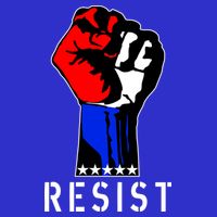 Resist Revolution Fight USA Stars Flag Fist Anti Trump Womens T-Shirt
