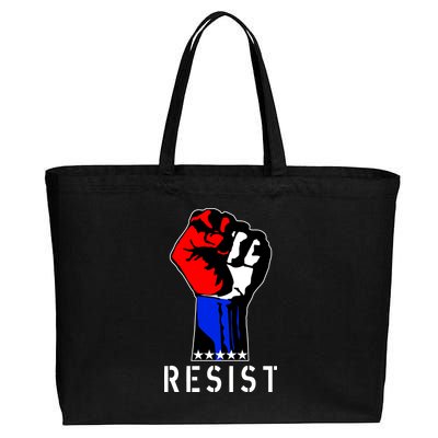 Resist Revolution Fight USA Stars Flag Fist Anti Trump Cotton Canvas Jumbo Tote