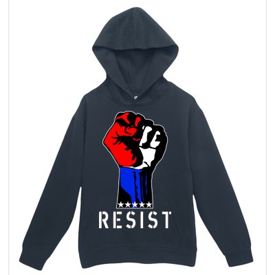 Resist Revolution Fight USA Stars Flag Fist Anti Trump Urban Pullover Hoodie