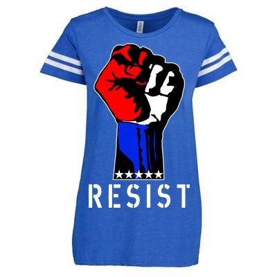 Resist Revolution Fight USA Stars Flag Fist Anti Trump Enza Ladies Jersey Football T-Shirt