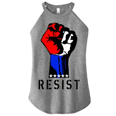 Resist Revolution Fight USA Stars Flag Fist Anti Trump Women’s Perfect Tri Rocker Tank