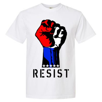 Resist Revolution Fight USA Stars Flag Fist Anti Trump Garment-Dyed Heavyweight T-Shirt