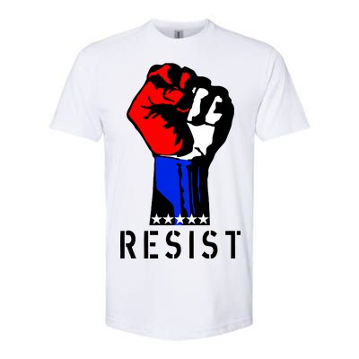 Resist Revolution Fight USA Stars Flag Fist Anti Trump Softstyle® CVC T-Shirt