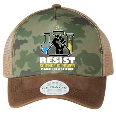 Resist Science is Power March for Science Fist Logo Legacy Tie Dye Trucker Hat