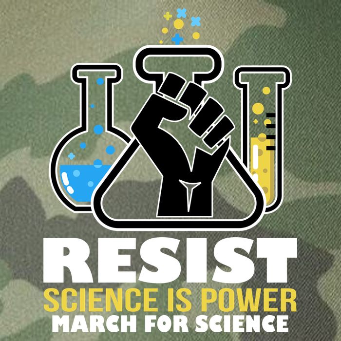 Resist Science is Power March for Science Fist Logo Legacy Tie Dye Trucker Hat