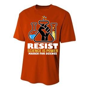 Resist Science is Power March for Science Fist Logo Performance Sprint T-Shirt