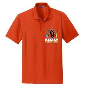 Resist Science is Power March for Science Fist Logo Dry Zone Grid Polo