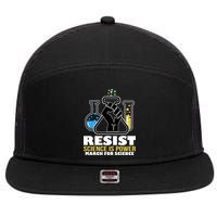 Resist Science is Power March for Science Fist Logo 7 Panel Mesh Trucker Snapback Hat