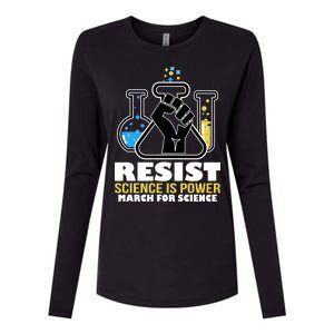 Resist Science is Power March for Science Fist Logo Womens Cotton Relaxed Long Sleeve T-Shirt