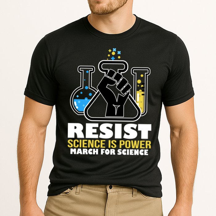 Resist Science is Power March for Science Fist Logo Performance Shirt