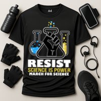 Resist Science is Power March for Science Fist Logo Performance Shirt