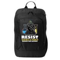 Resist Science is Power March for Science Fist Logo City Backpack