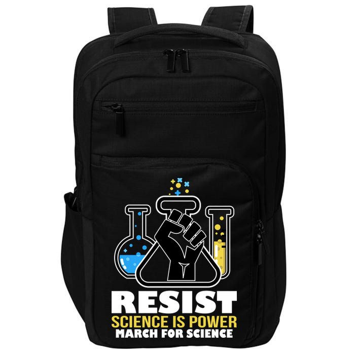 Resist Science is Power March for Science Fist Logo Impact Tech Backpack