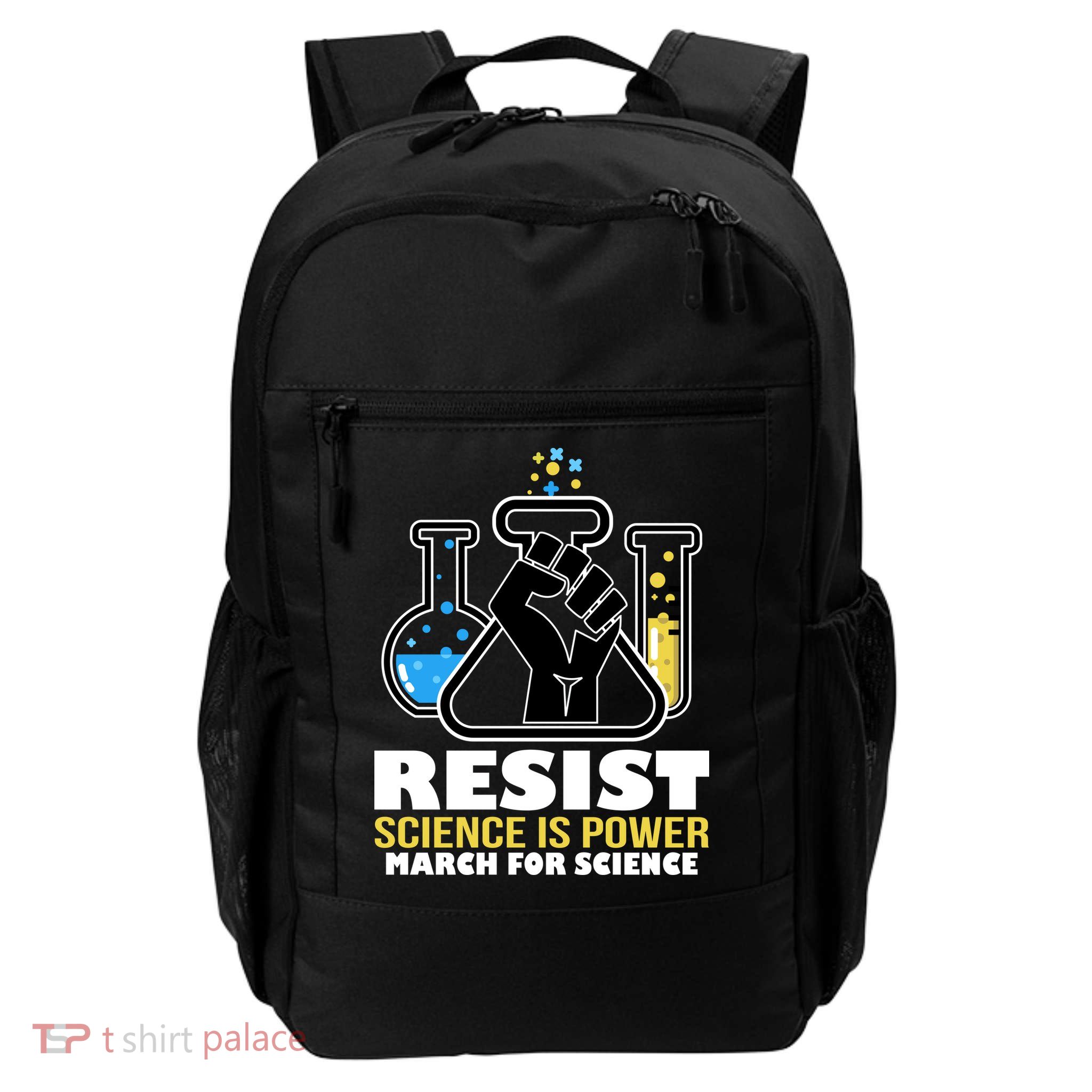 Resist Science is Power March for Science Fist Logo Daily Commute Backpack